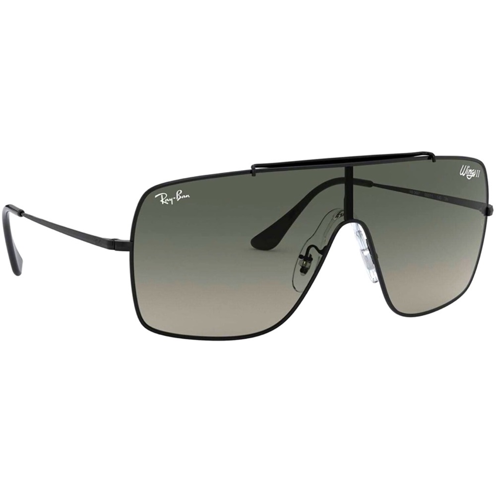 Ray-Ban Unisex's RB3697 Wings II Square Shield Black Sunglasses